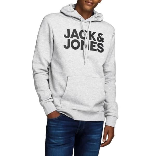 Sweatshirt - JACK &amp; JONES - Ecorp Logo - Grå - Herr - Långa ärmar