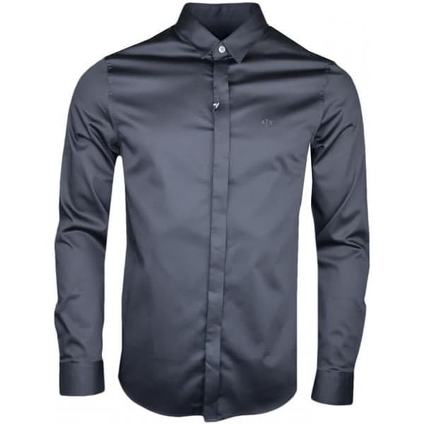 Armani Exchange svart slim fit skjorta för män - Färg: Svart - Storlek: S