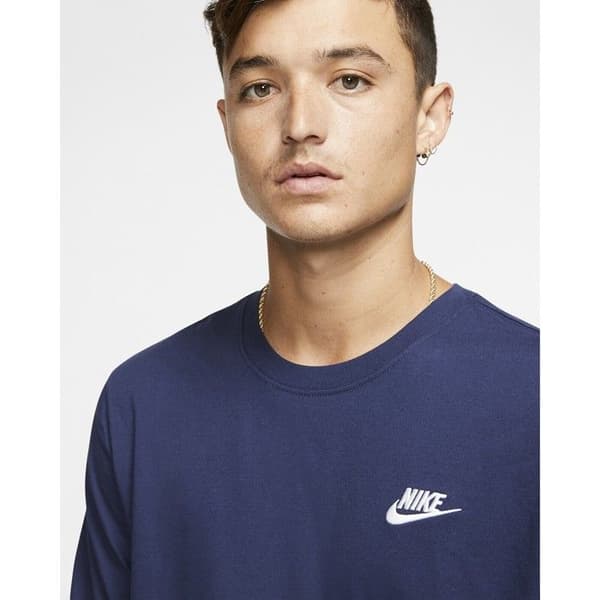 T-shirt - Nike - Sportswear Club - Blå - Bomull - Kortärmad