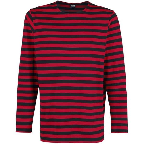 T-shirt med lång ärm - Urban Classics - Röd/svart - 100% bomull - Standard passform - Herr