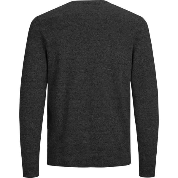 Stickad tröja - JACK & JONES - Mörkgrå melange - V-ringad - Rakt snitt - Herr