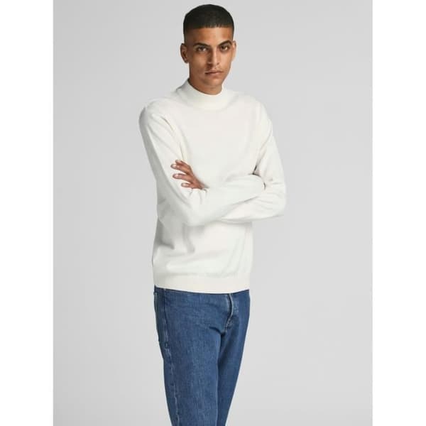 Pullover - Jack &amp; Jones - Basic - Hög krage - Vit - Man