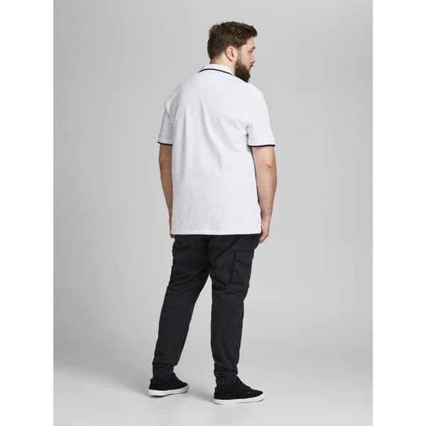 Polo - Jack And Jones - Tipped Pique - Kortärmad - Plus Size - Vit