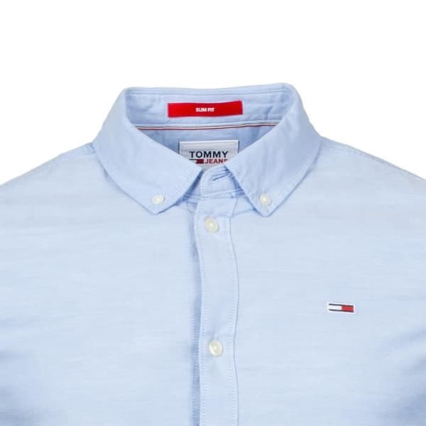 Skjorta herr slim - Tommy Jeans - Oxford - Ljusblå - Långa ärmar - Ekologisk bomull