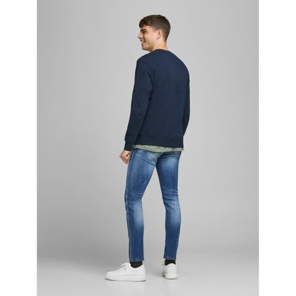 Sweatshirt - JACK & JONES - Basisk - Mörkblå - Långa Ärmar - Rundad Halsringning