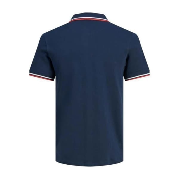 Polo - Jack & Jones - Paulos - Mörkblå/grå/röd - Slim - Korta ärmar