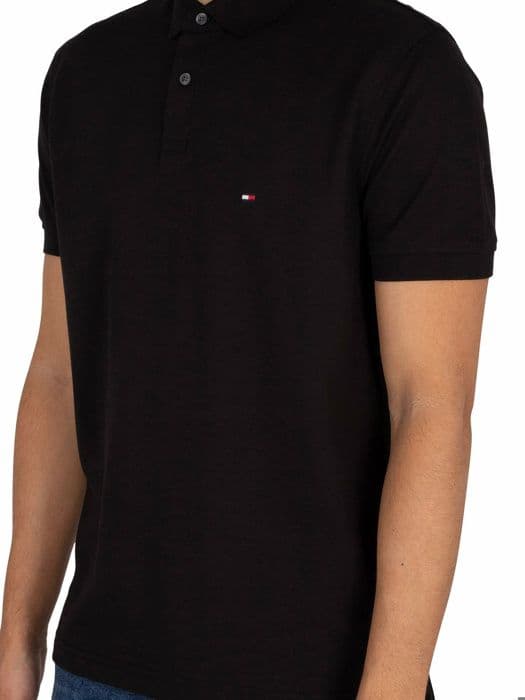 Polo - Tommy Hilfiger - 1985 - Svart - Kort ärm - Klassisk krage