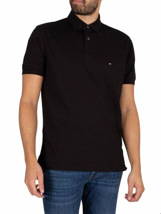 Polo - Tommy Hilfiger - 1985 - Svart - Kort ärm - Klassisk krage
