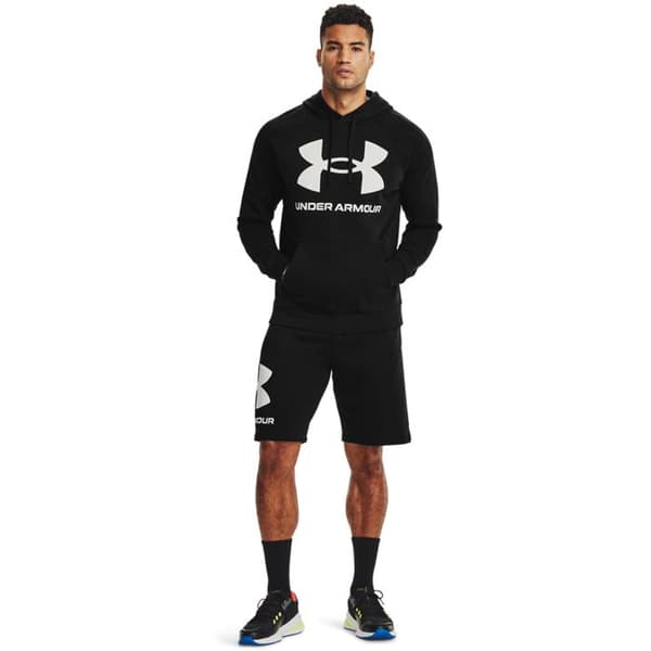 Huvtröja - Under Armour - UA RIVAL FLEECE BIG LOGO - Svart - Långa ärmar - Känguruficka