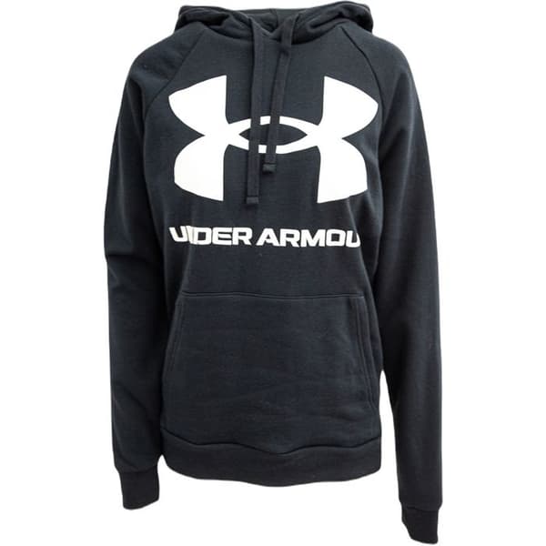 Huvtröja - Under Armour - UA RIVAL FLEECE BIG LOGO - Svart - Långa ärmar - Känguruficka