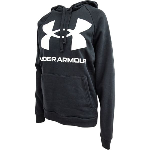 Huvtröja - Under Armour - UA RIVAL FLEECE BIG LOGO - Svart - Långa ärmar - Känguruficka