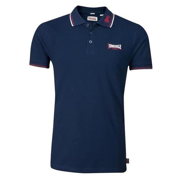 Polo Herr - Lonsdale - Marinblå - 100% Bomull - Slim Fit - Broderi i Kragen