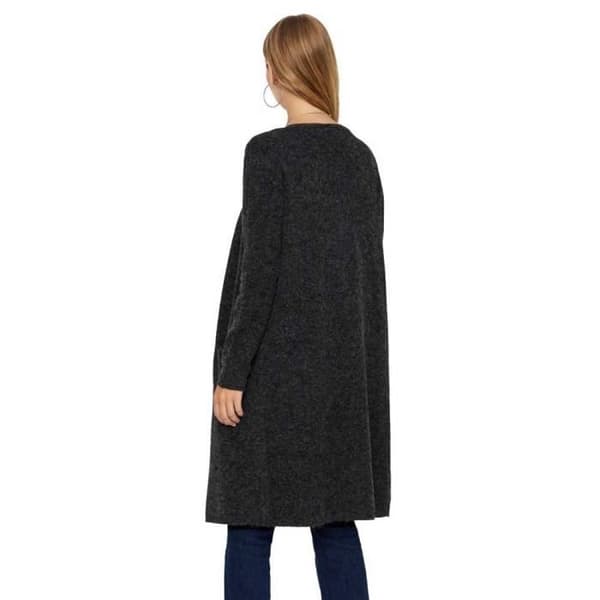 Cardigan Dam - Vero Moda - Doffy Long Open - V-hals - Svart - 94% Polyester