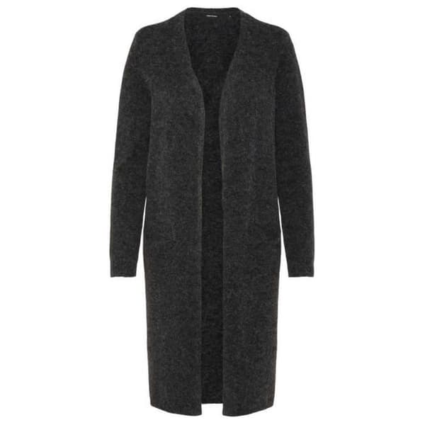 Cardigan Dam - Vero Moda - Doffy Long Open - V-hals - Svart - 94% Polyester