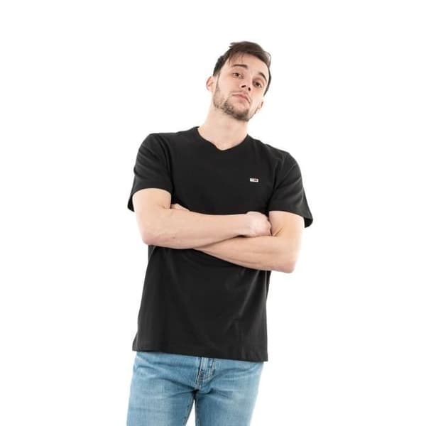T-shirt - Tommy Jeans - Klassisk Jersey BDS - Svart - Kort ärm - Klassisk krage