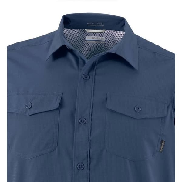 Rakt skjorta - COLUMBIA - Blå - Kortärmad - 100% Polyester - Italiensk krage