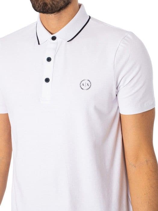 Polo - Armani Exchange - Vit - Kortärmad - Polokrage - Stretch bomull