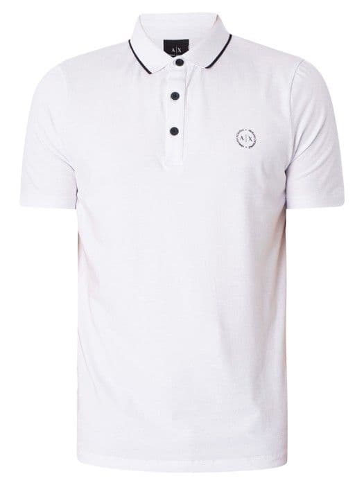 Polo - Armani Exchange - Vit - Kortärmad - Polokrage - Stretch bomull