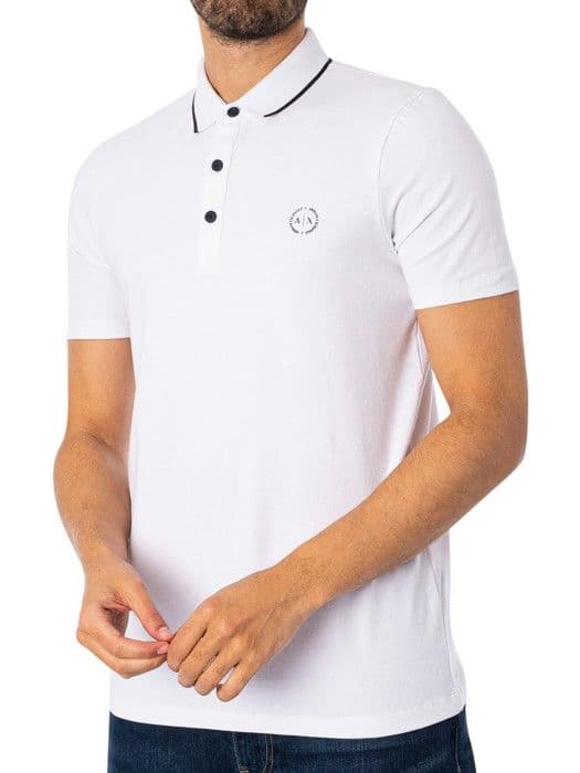 Polo - Armani Exchange - Vit - Kortärmad - Polokrage - Stretch bomull