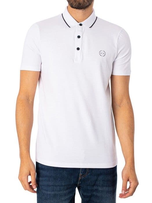 Polo - Armani Exchange - Vit - Kortärmad - Polokrage - Stretch bomull