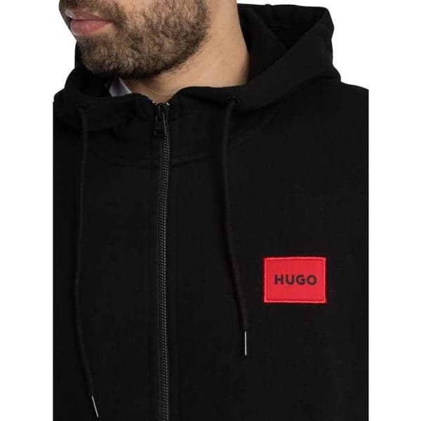 Sweat med dragkedja - HUGO BOSS - Daple212 - Bomullsfleece - Logotypmärke - Svart