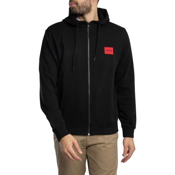 Sweat med dragkedja - HUGO BOSS - Daple212 - Bomullsfleece - Logotypmärke - Svart