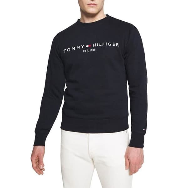 Sweatshirt Tommy Hilfiger Logotyp Marinblå för män