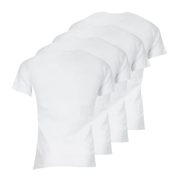 Vit T-shirt med V-ringad ekologisk bomull för män - ATHENA - 4-pack
