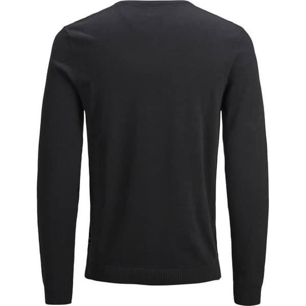 Stickad tröja - JACK &amp; JONES - Svart - V-ringning - Rak passform - 100% Bomull