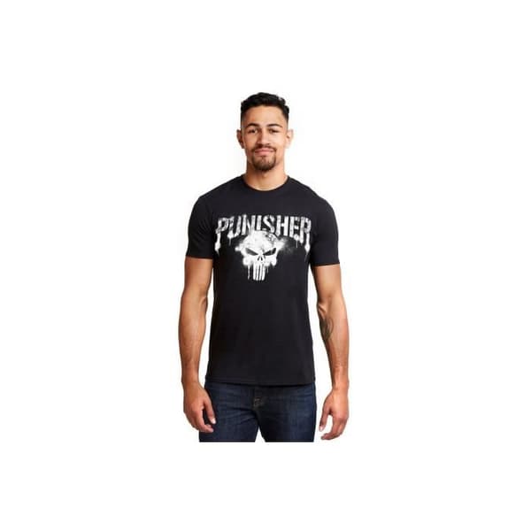 T-shirt Svart Herr - MARVEL - Korta Ärmar - 100% Bomull - Rund Hals - Tryckt Logotyp