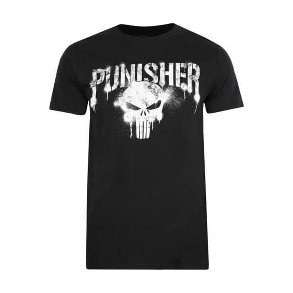 T-shirt Svart Herr - MARVEL - Korta Ärmar - 100% Bomull - Rund Hals - Tryckt Logotyp