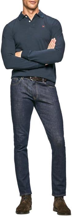 Hackett London pikétröja - HM550887 - Slim Fit Logo Ls pikétröja herr