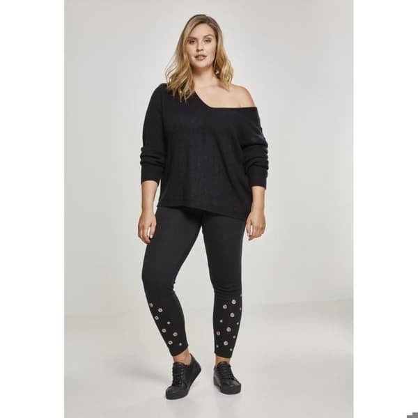Sweatshirt - Urban Classic - bak snörning - Noir - Långa ärmar - V-ringning