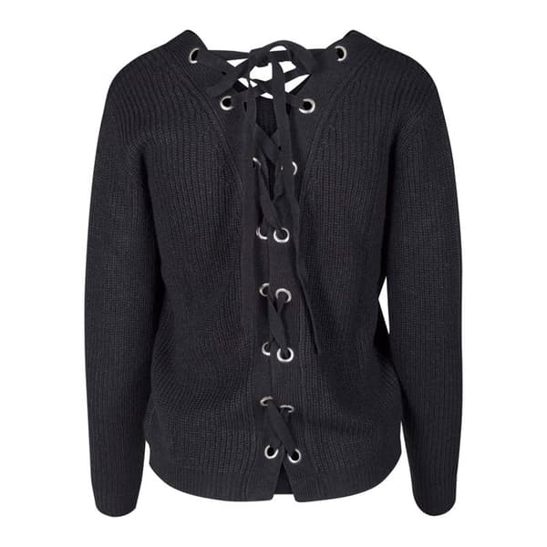 Sweatshirt - Urban Classic - bak snörning - Noir - Långa ärmar - V-ringning