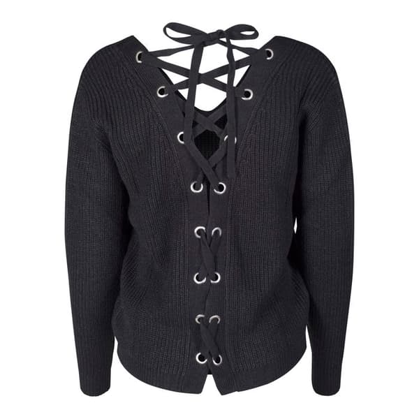 Sweatshirt - Urban Classic - bak snörning - Noir - Långa ärmar - V-ringning