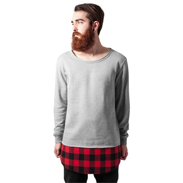 T-shirt - URBAN CLASSICS - Lång Flanell Botten - 100% bomull - Långärmad - Unisex