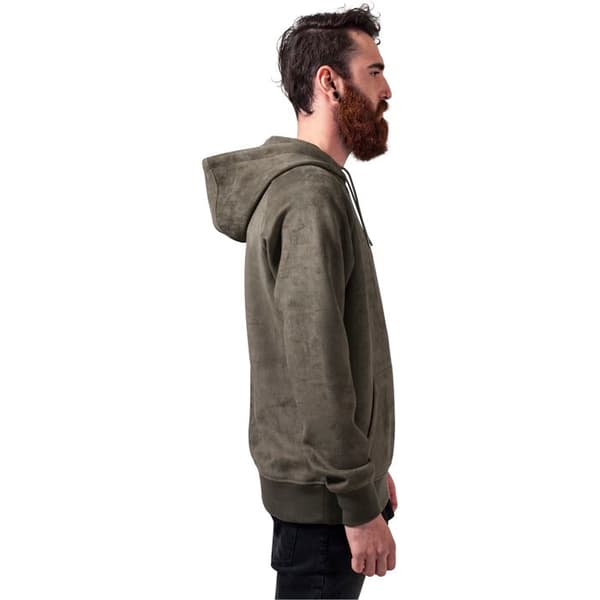 Huvtröja - Urban Classic - Imiterad mocka - Olivgrön - Långa ärmar - Unisex