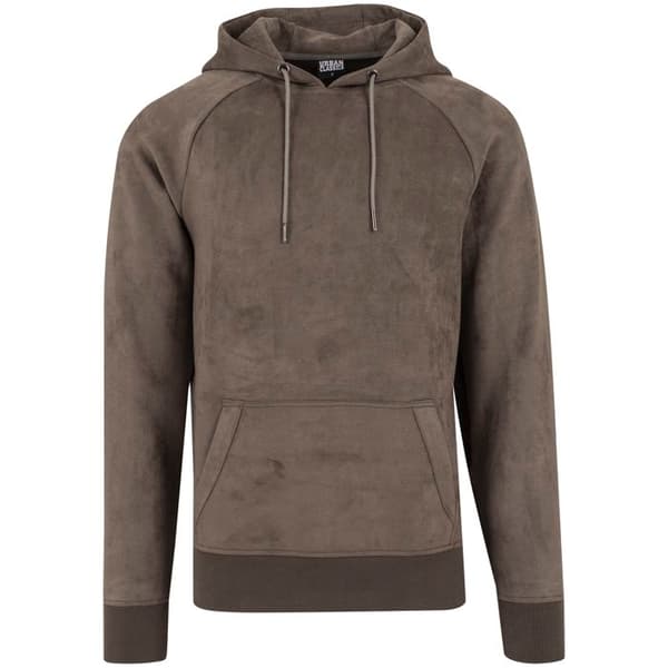 Huvtröja - Urban Classic - Imiterad mocka - Olivgrön - Långa ärmar - Unisex