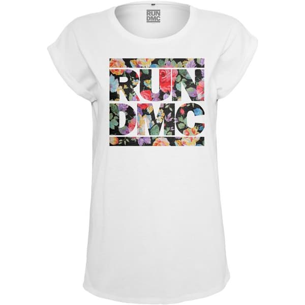 T-shirt dam - Mister Tee - Run DMC Floral - Vit färg - Korta ärmar - Figursydd passform