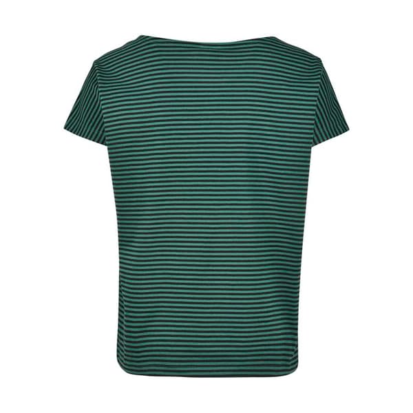 T-shirt dam - Urban Classic - Randiga - Mörkgrön/Schwarz - Korta ärmar - Rundad hals