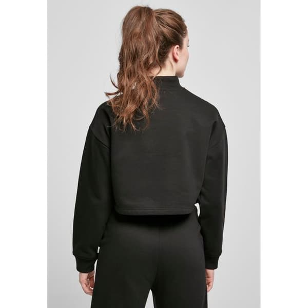 Sweatshirt - Urban Classics - Cropped Oversized - Hög krage - Långa ärmar - Svart