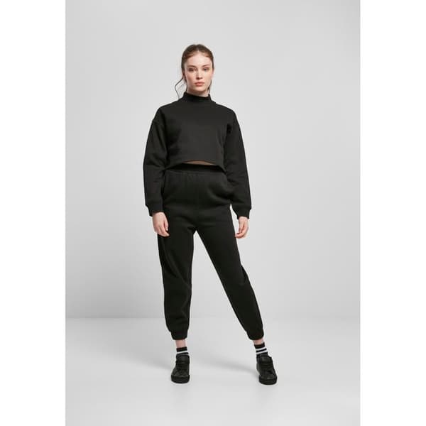 Sweatshirt - Urban Classics - Cropped Oversized - Hög krage - Långa ärmar - Svart