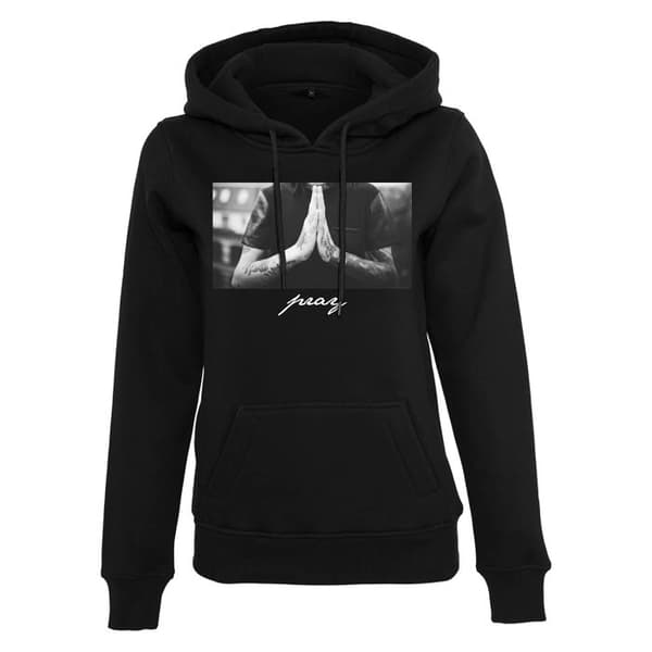 Huvtröja - MISTER TEE - Pray - Svart - Långa ärmar - Huvtröja