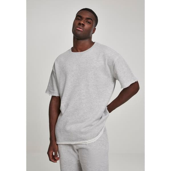 T-shirt - Urban Classic - Fiskbensmönster - Ljusgrå - Korta ärmar - Regular