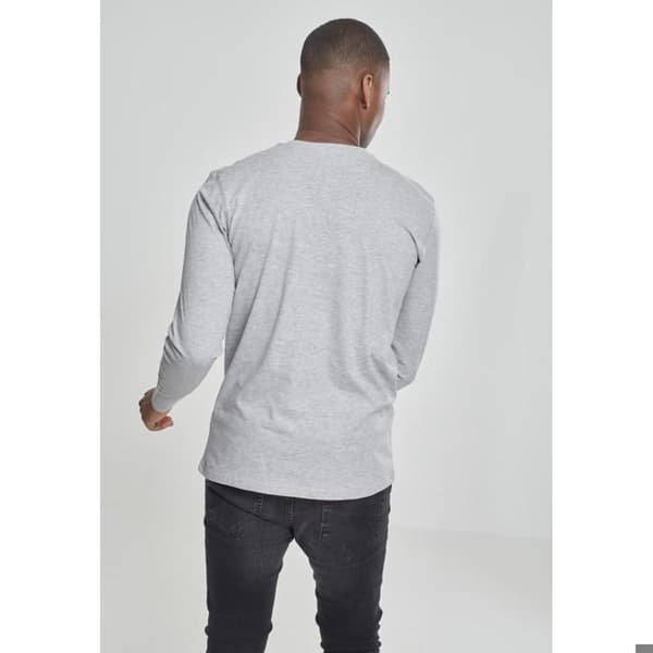 T-shirt - Urban Classics - Henley - Långärmad - 90% Bomull - Färg grå