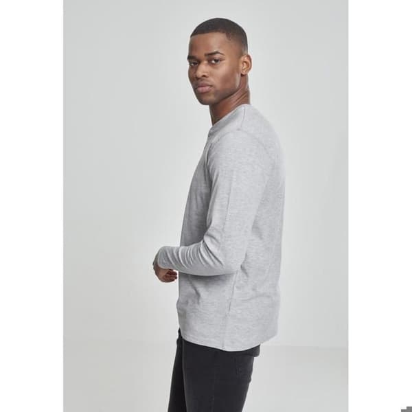 T-shirt - Urban Classics - Henley - Långärmad - 90% Bomull - Färg grå
