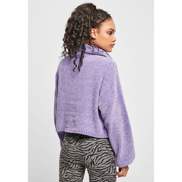 Sweatshirt - Urban Classics - Hög Krage - Dam - Långa Ärmar - Lavendelblå