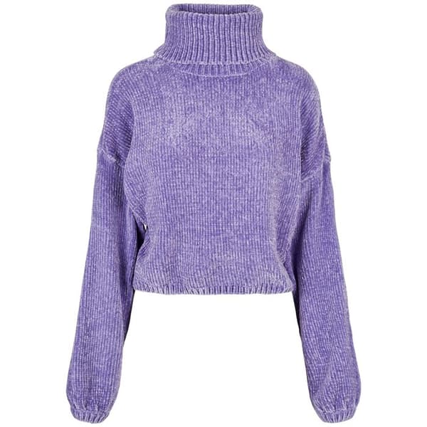 Sweatshirt - Urban Classics - Hög Krage - Dam - Långa Ärmar - Lavendelblå
