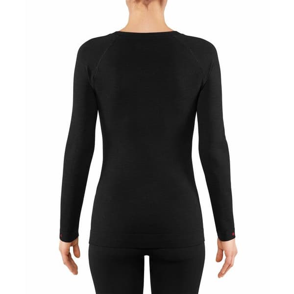 T-shirt med lång ärm - Falke - Wool-Tech Light - Merinoull - Bekväm - Svart