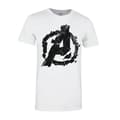 Miniatyrbild 1 av 2: Marvel Comics The Avengers Kortärmad T-shirt för män - Avengers Logotyp Cracked Print Design - Vit